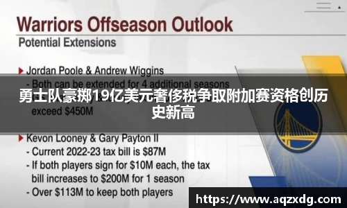 勇士队豪掷19亿美元奢侈税争取附加赛资格创历史新高